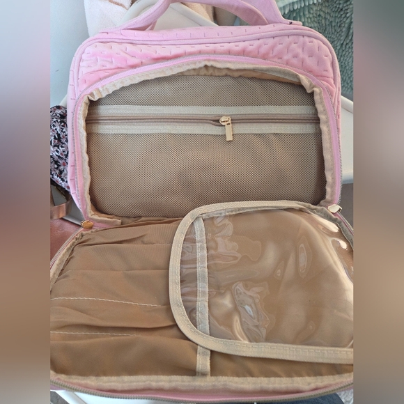 Elkuer Luxe Soft Pink Quilted Cosmetic Travel Case Organizer NEW - Picture 4 of 13